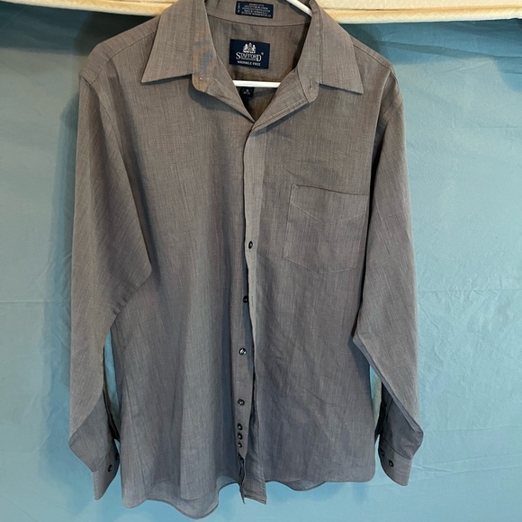 Mens 16 (34-35) STAFFORD WRINKLE FREE LONG SLEEVED BUTTON UP DRESS SHIRT - Picture 2 of 5